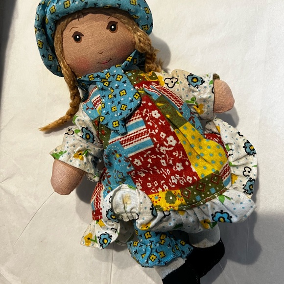 Vintage 70s Knickerbocker Holly Hobbie original Taiwan small fabric calico Doll - Picture 3 of 5